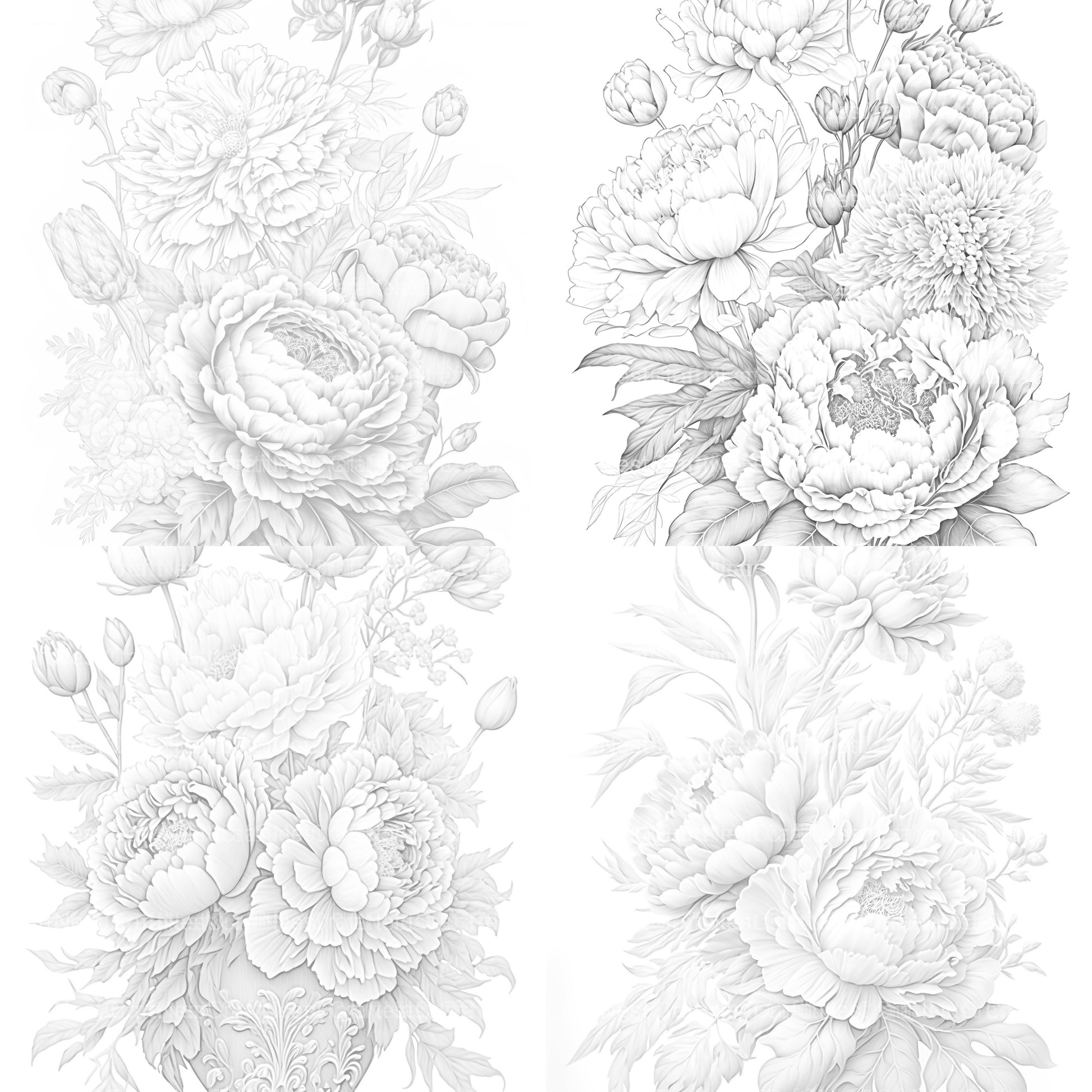 Peony Flower Coloring Book - CraftNest - Digital Crafting and Art