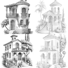 Mediterranean Tiny House Coloring Book - CraftNest - Digital Crafting and Art