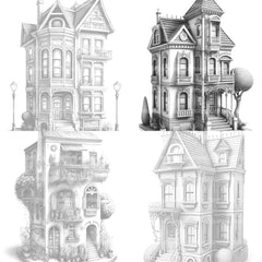 Townhouse Tiny House Coloring Book - CraftNest - Digital Crafting and Art