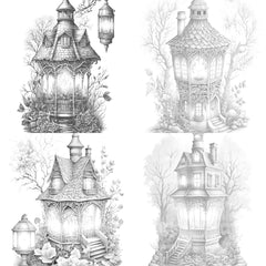 Lantern Fairy House Coloring Book - CraftNest - Digital Crafting and Art