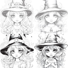 Cute Witch Coloring Book - CraftNest - Digital Crafting and Art