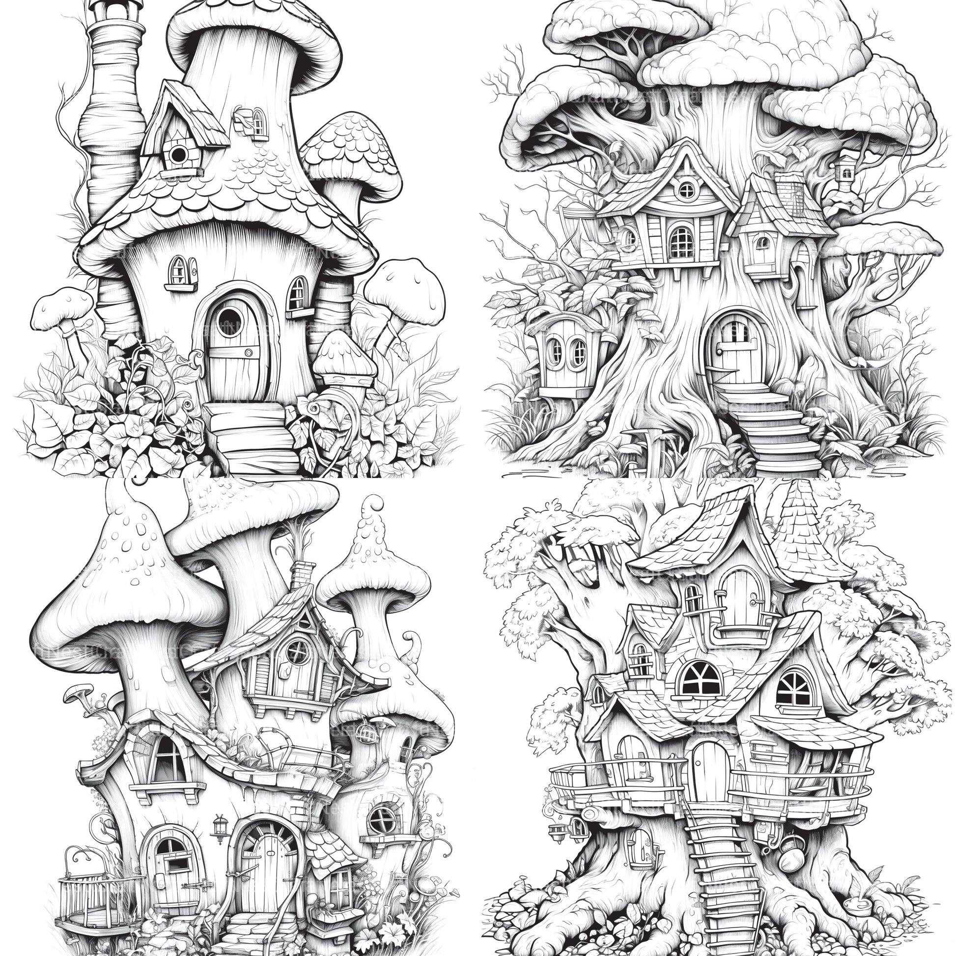 Fairy Houses Coloring Book - CraftNest - Digital Crafting and Art