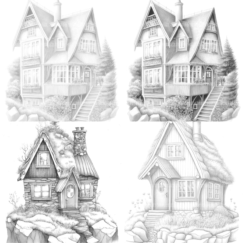 Norwegian Tiny House Coloring Book - CraftNest - Digital Crafting and Art