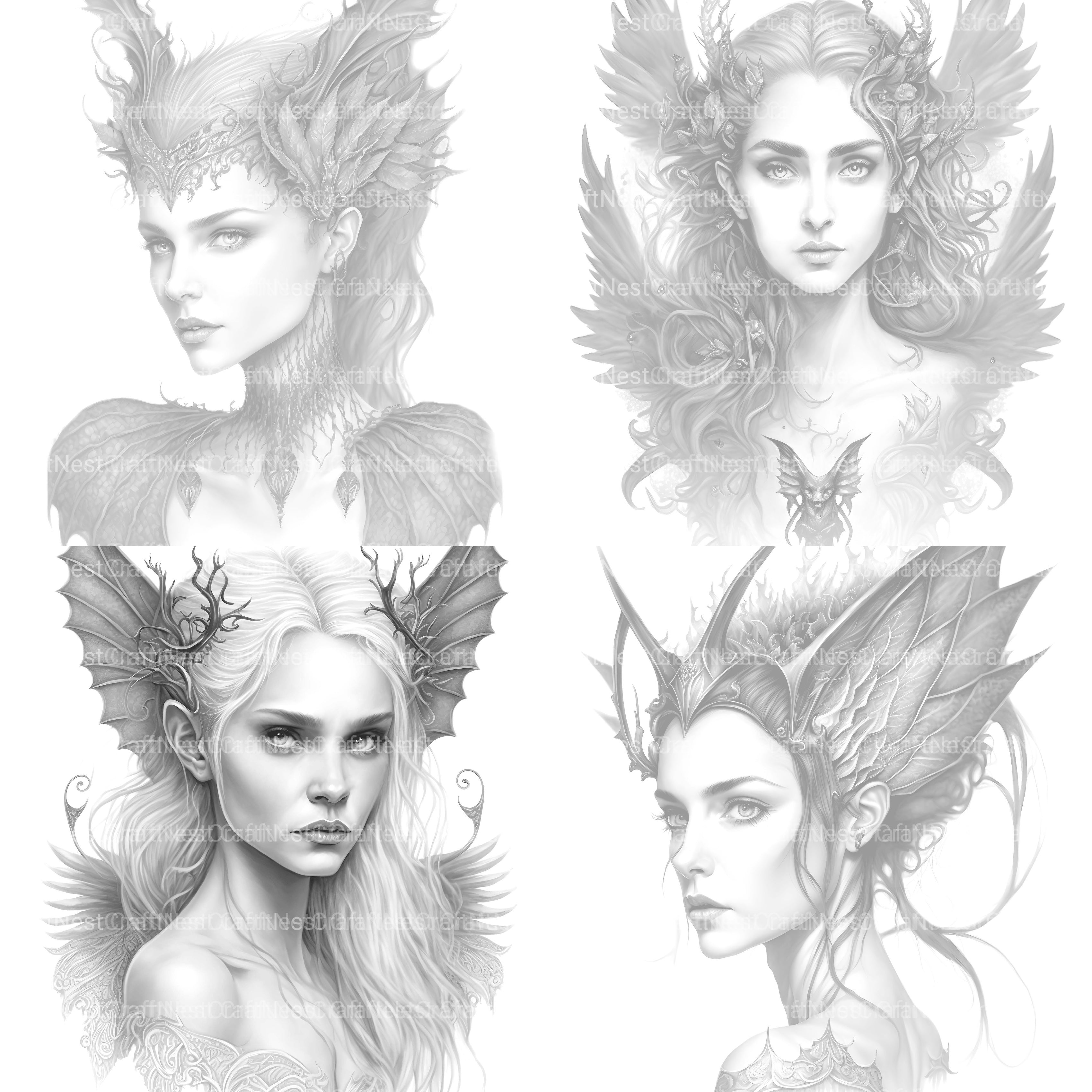 Dark Gothic Fairies Coloring Book