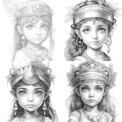 Cute Egyptian Girl Coloring Book - CraftNest - Digital Crafting and Art
