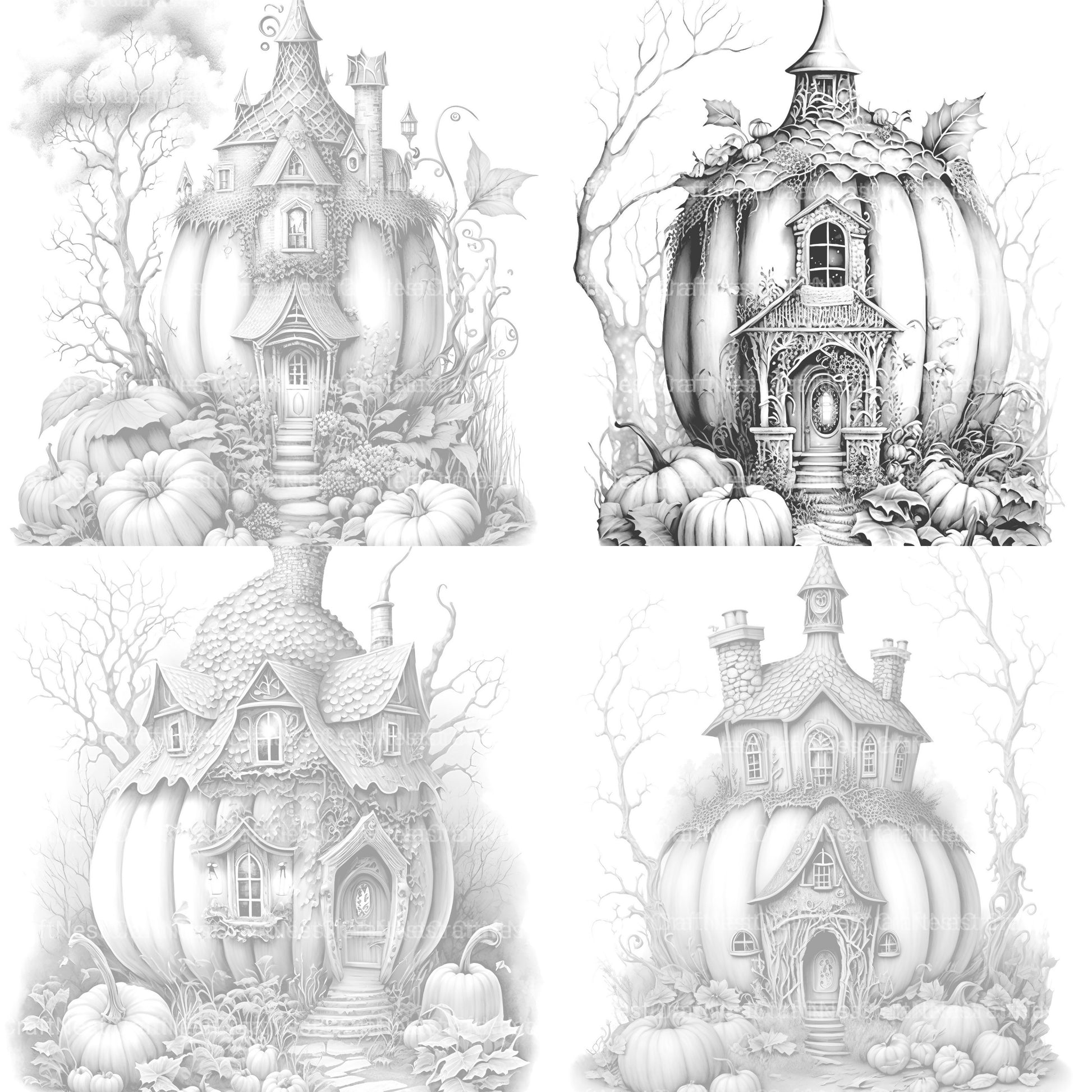 Pumpkin Fairy House Coloring Book - CraftNest - Digital Crafting and Art