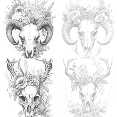 Floral Skull Coloring Book - CraftNest - Digital Crafting and Art