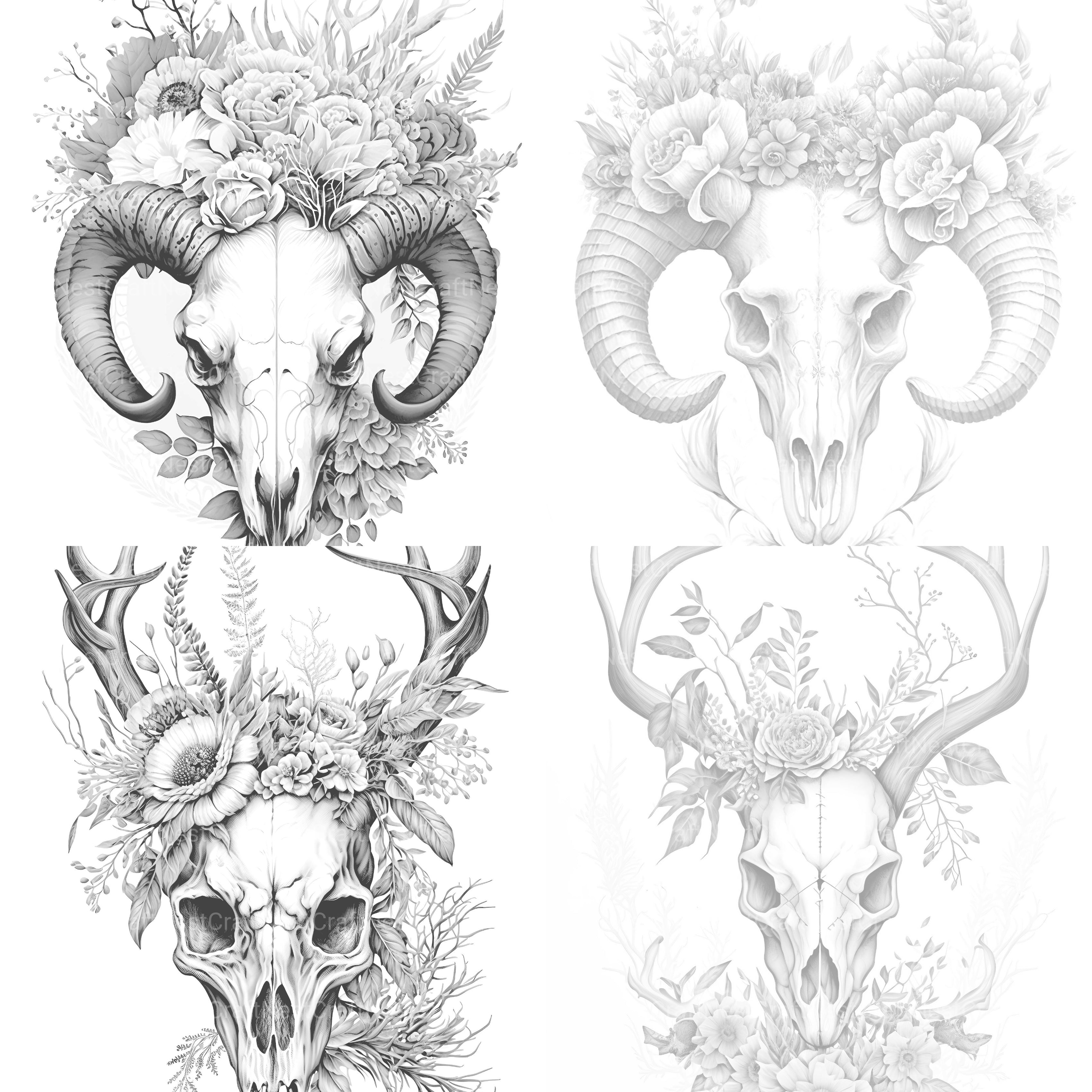Floral Skull Coloring Book - CraftNest - Digital Crafting and Art