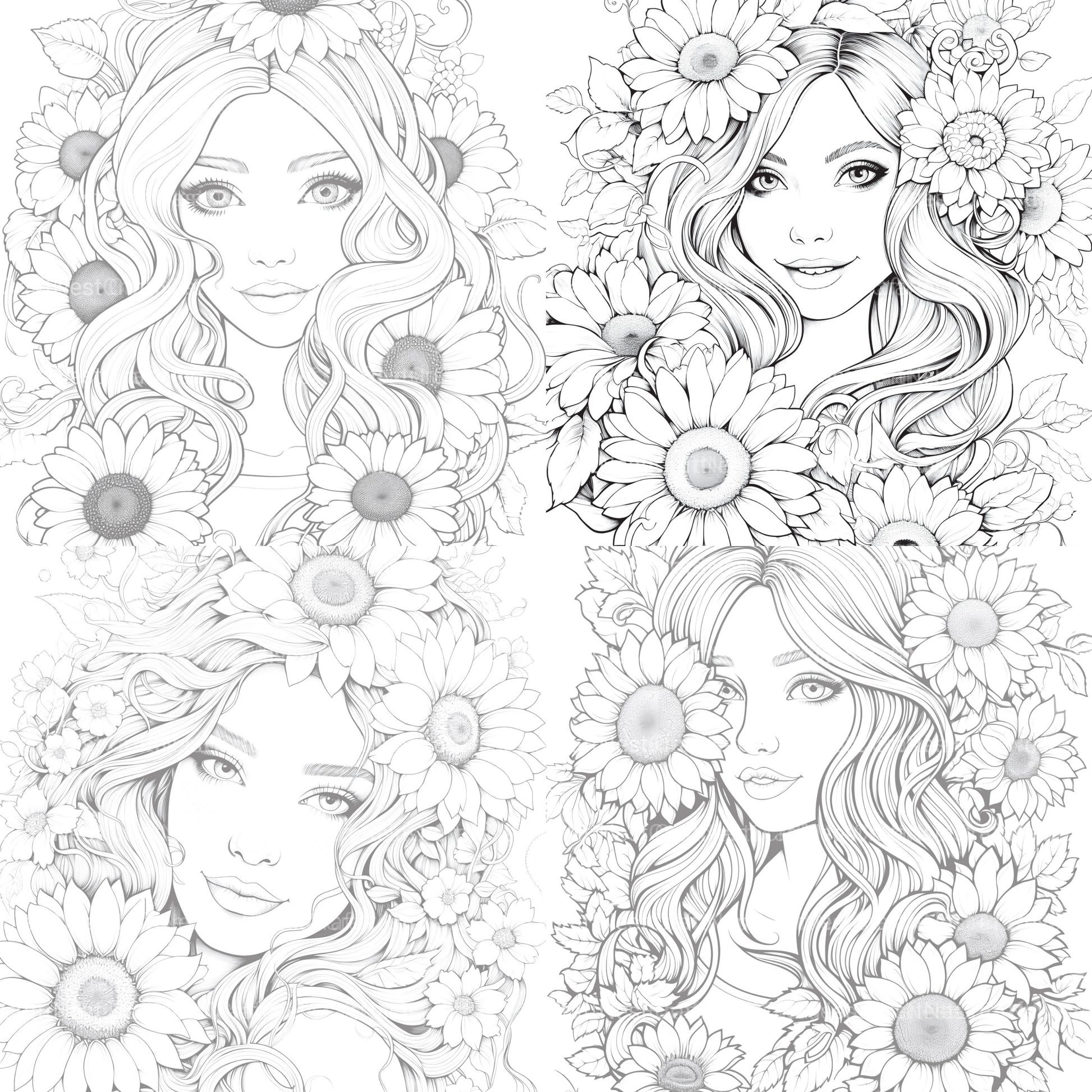 Venetian Carnival Woman Coloring Book - CraftNest - Digital Crafting and Art