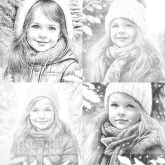 Winter Girl Coloring Book - CraftNest - Digital Crafting and Art