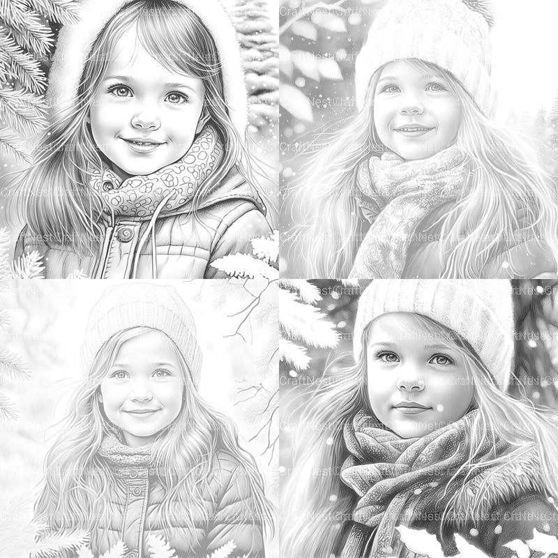 Winter Girl Coloring Book - CraftNest - Digital Crafting and Art