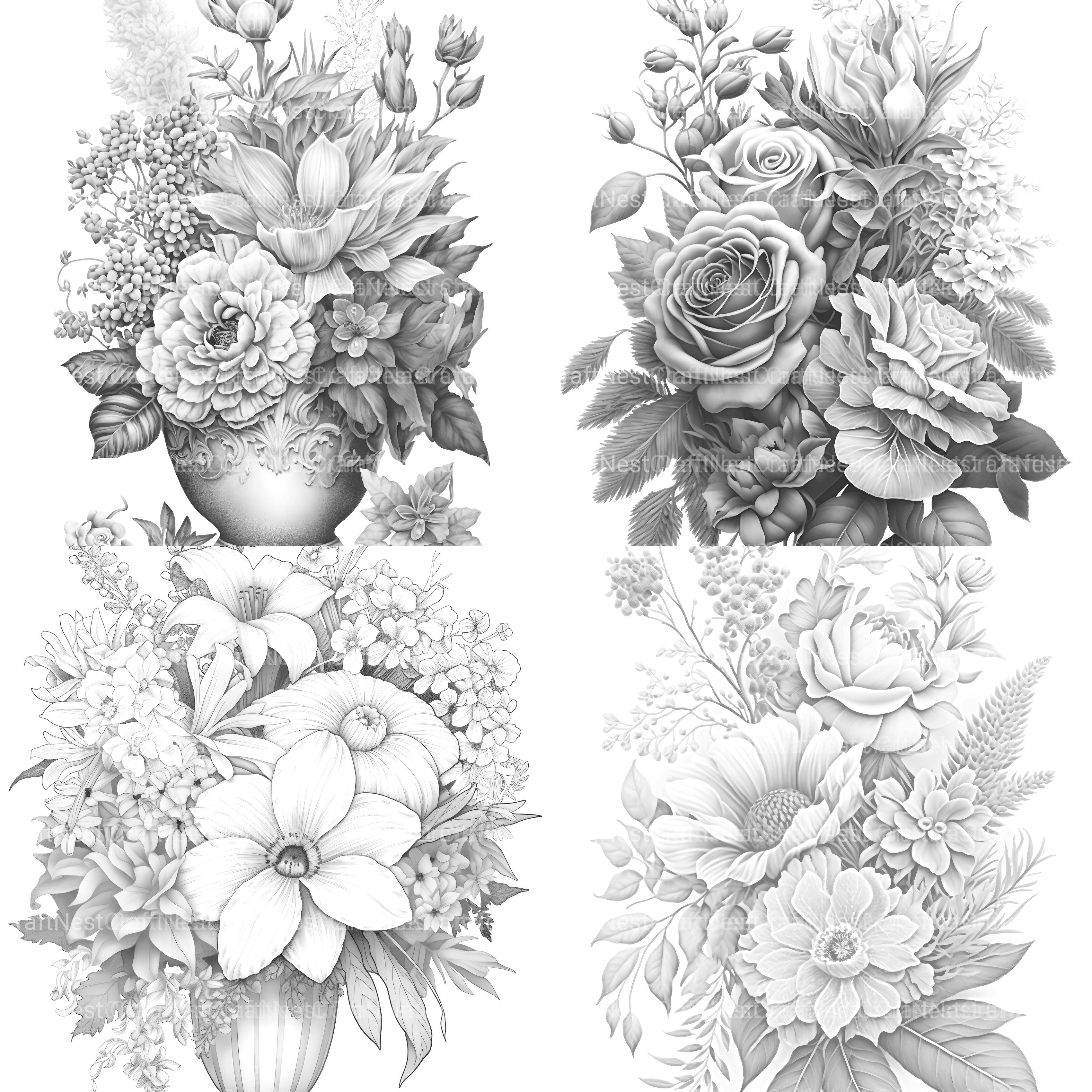 Flower Coloring Book - CraftNest - Digital Crafting and Art