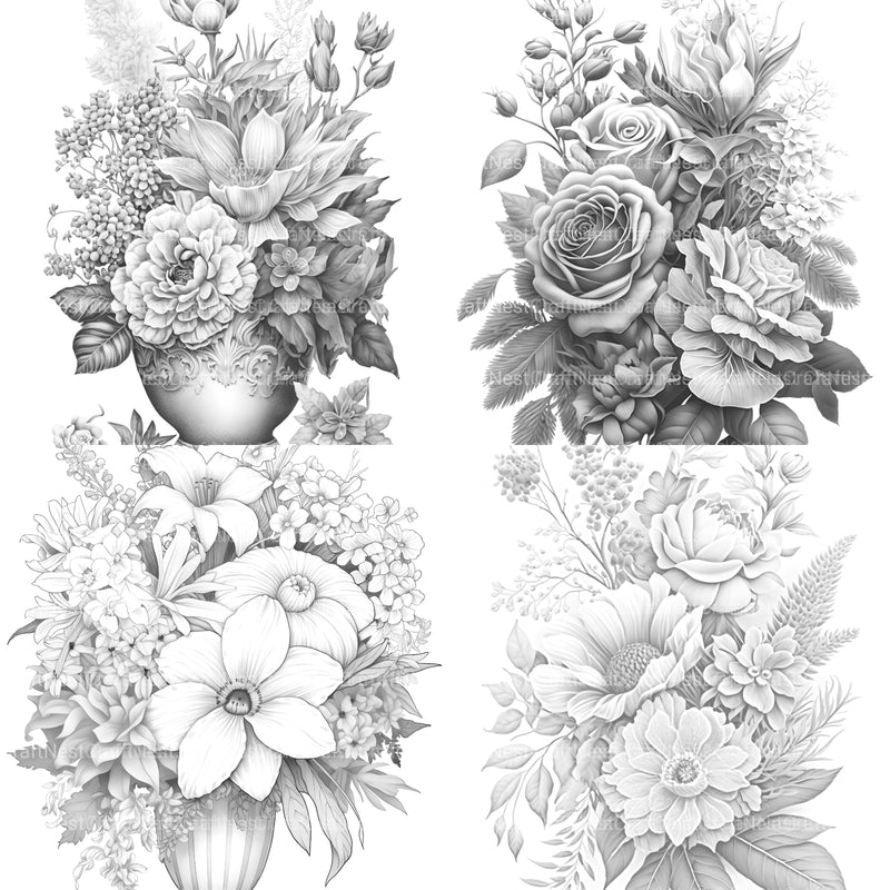 Flower Coloring Book - CraftNest - Digital Crafting and Art