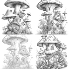 Mushroom House Coloring Book - CraftNest - Digital Crafting and Art