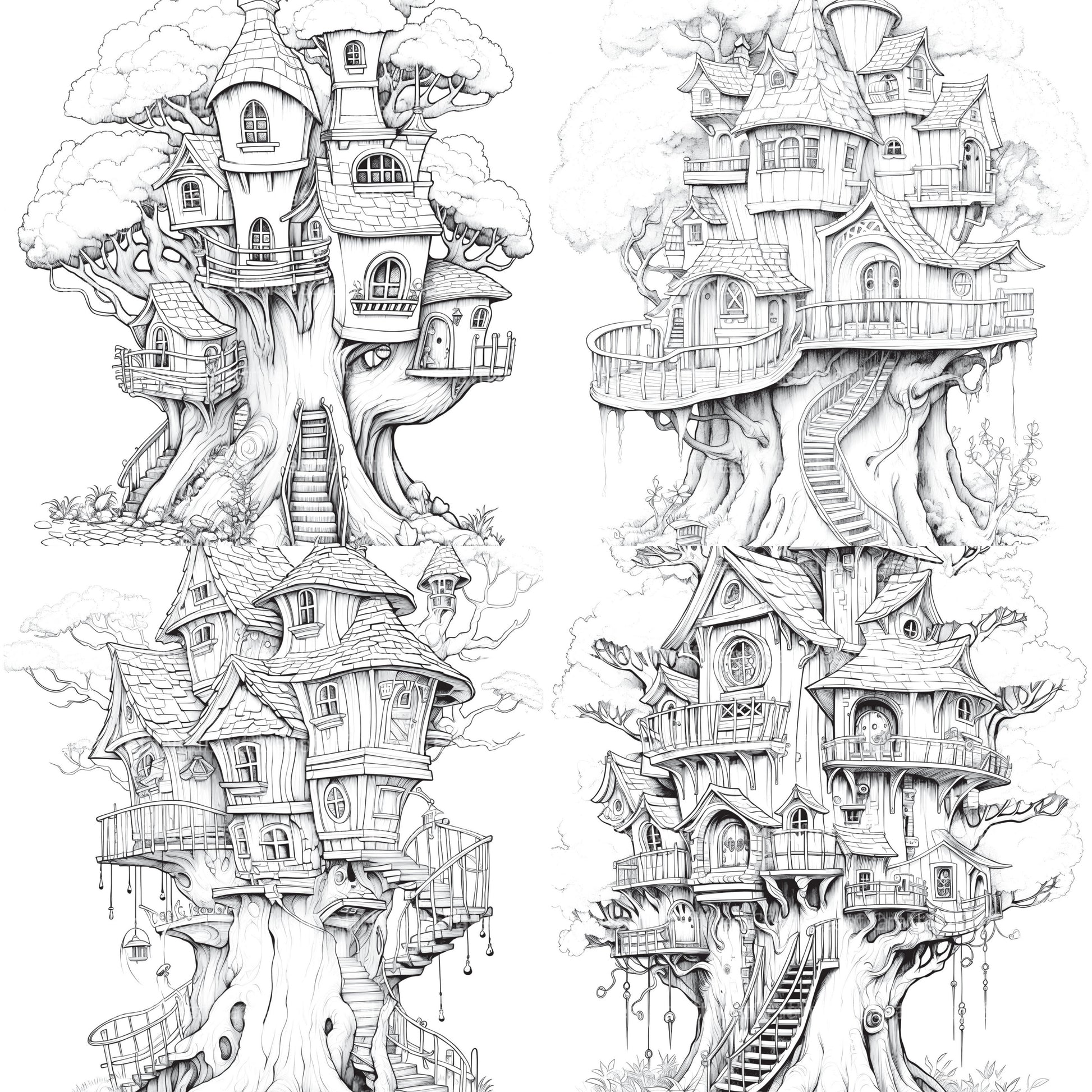 Treehouse Coloring Book - CraftNest - Digital Crafting and Art