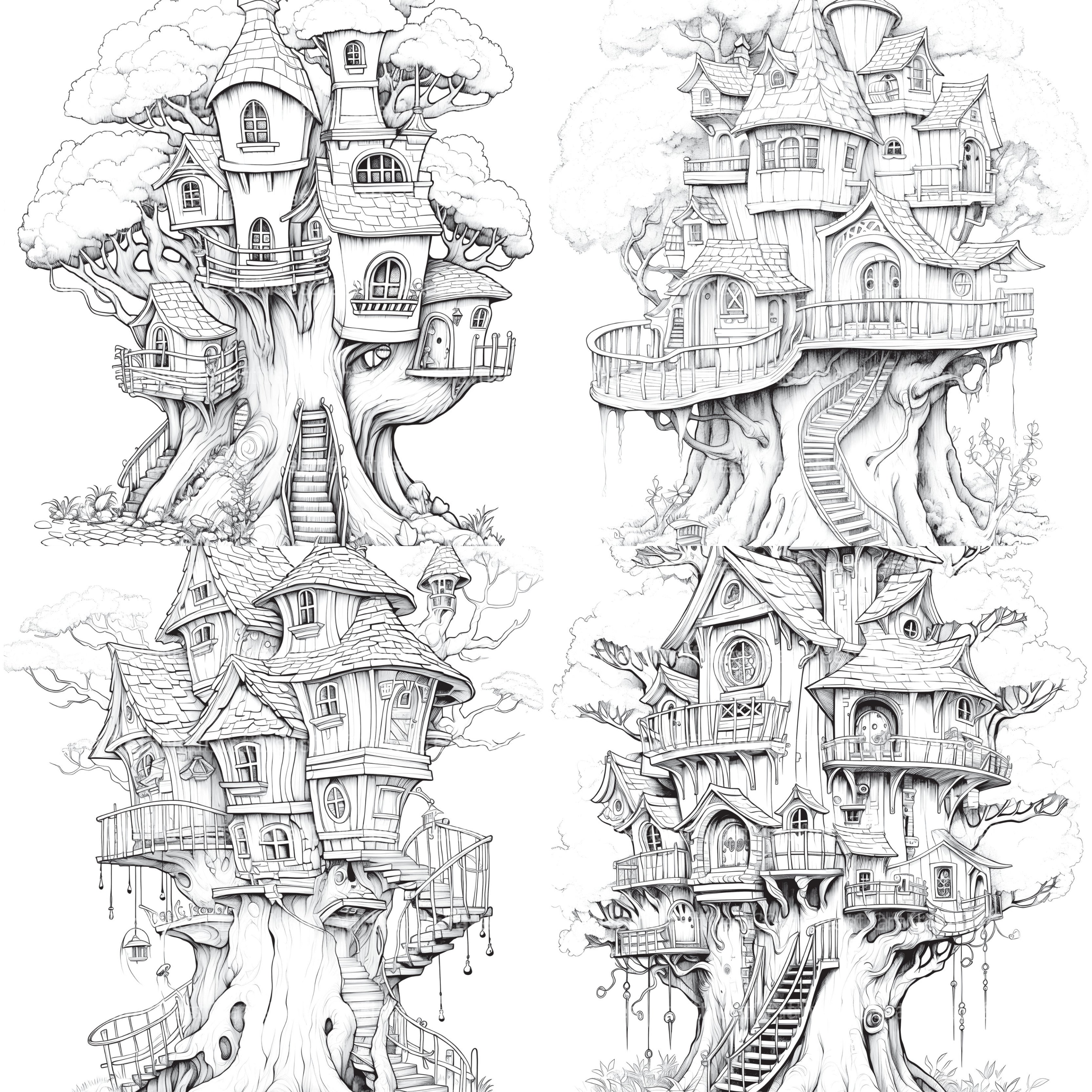 Treehouse Coloring Book - CraftNest - Digital Crafting and Art