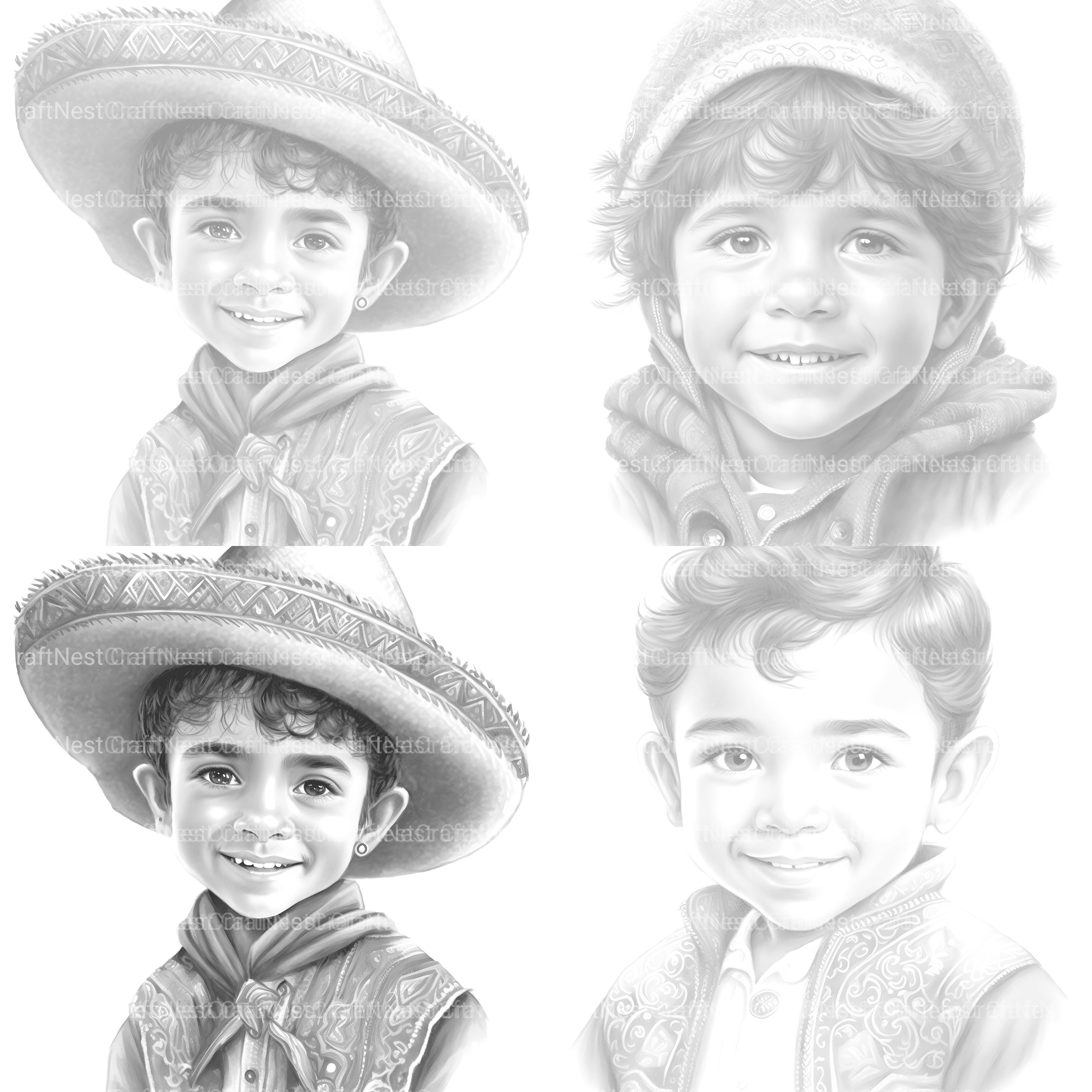 Cute Mexican Boy Coloring Book - CraftNest - Digital Crafting and Art
