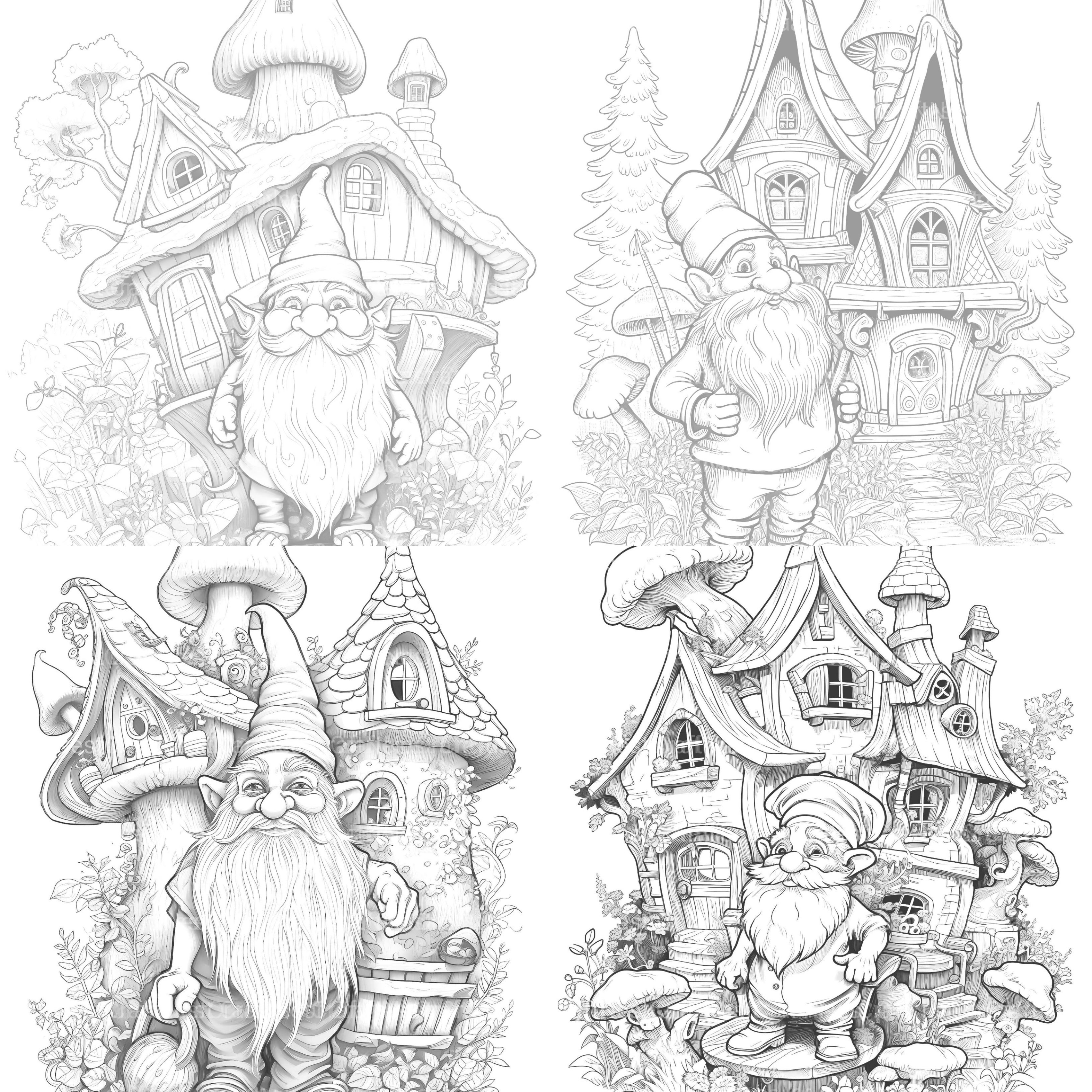 Gnome Coloring Book 2 - CraftNest - Digital Crafting and Art