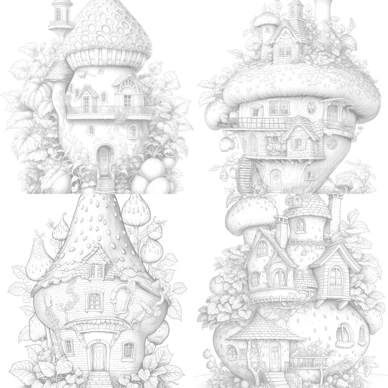 Strawberry Fairy House Coloring Book - CraftNest - Digital Crafting and Art