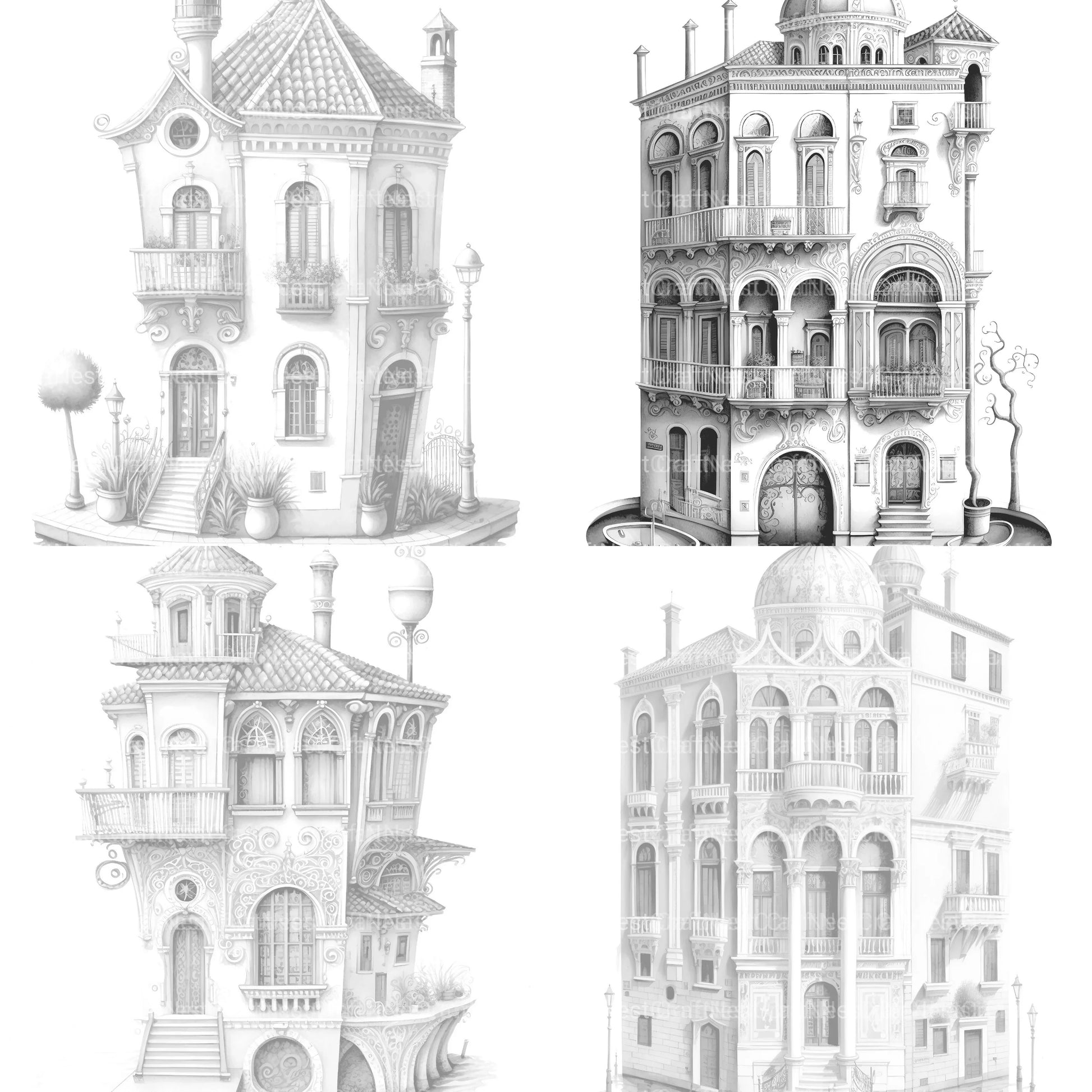 Venetian Tiny House Coloring Book - CraftNest - Digital Crafting and Art