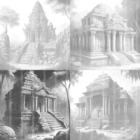 Lost Temples Coloring Book - CraftNest - Digital Crafting and Art