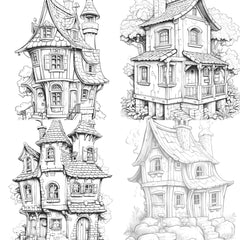 Mixed Tiny House Coloring Book - CraftNest - Digital Crafting and Art