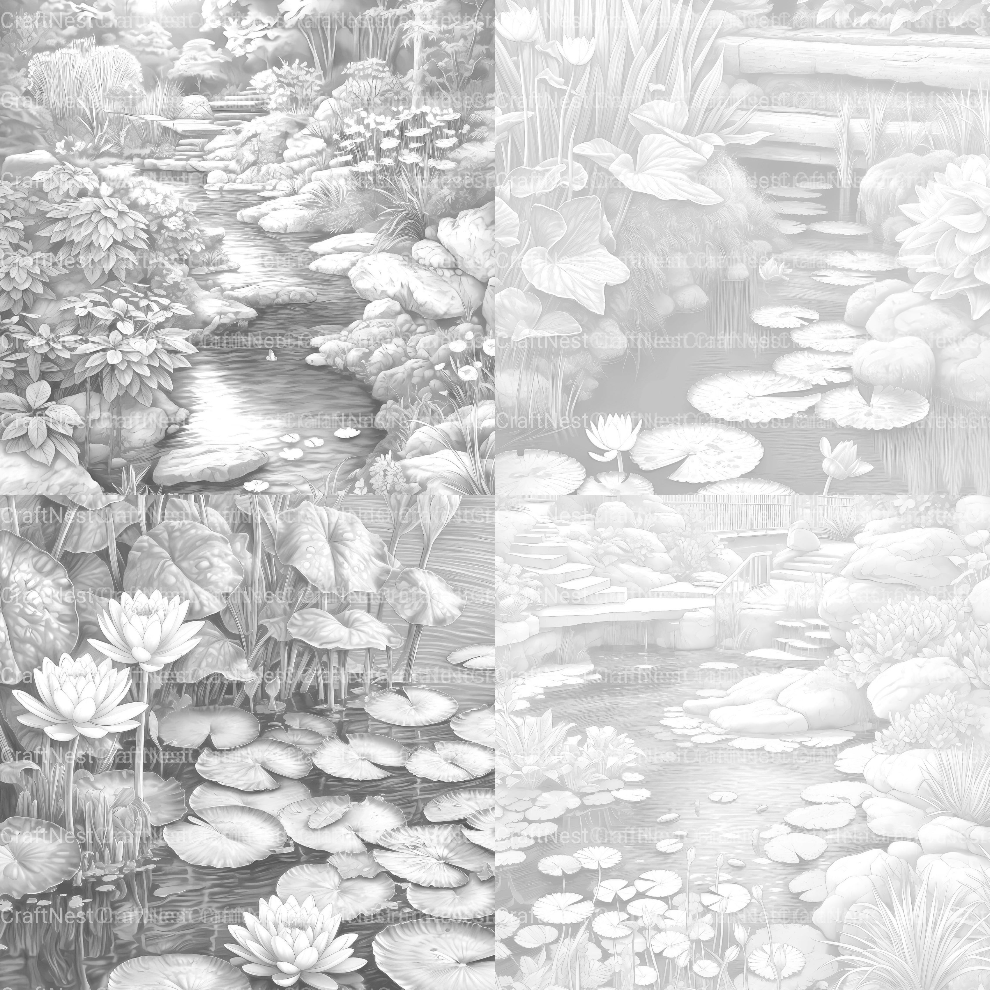 Water Garden Coloring Book - CraftNest - Digital Crafting and Art