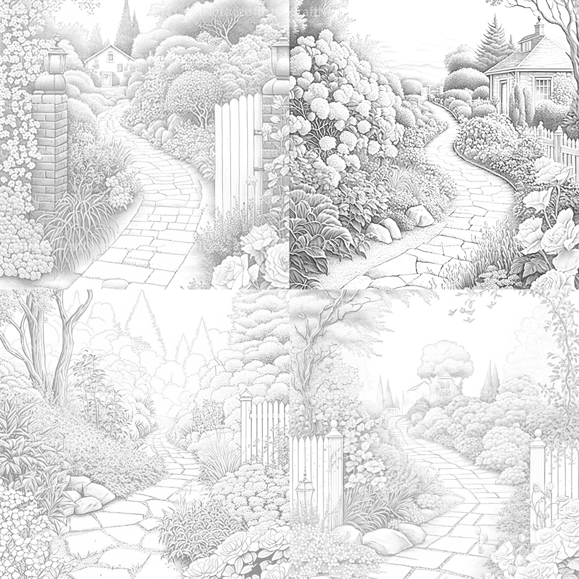 Garden Path Coloring Book - CraftNest - Digital Crafting and Art