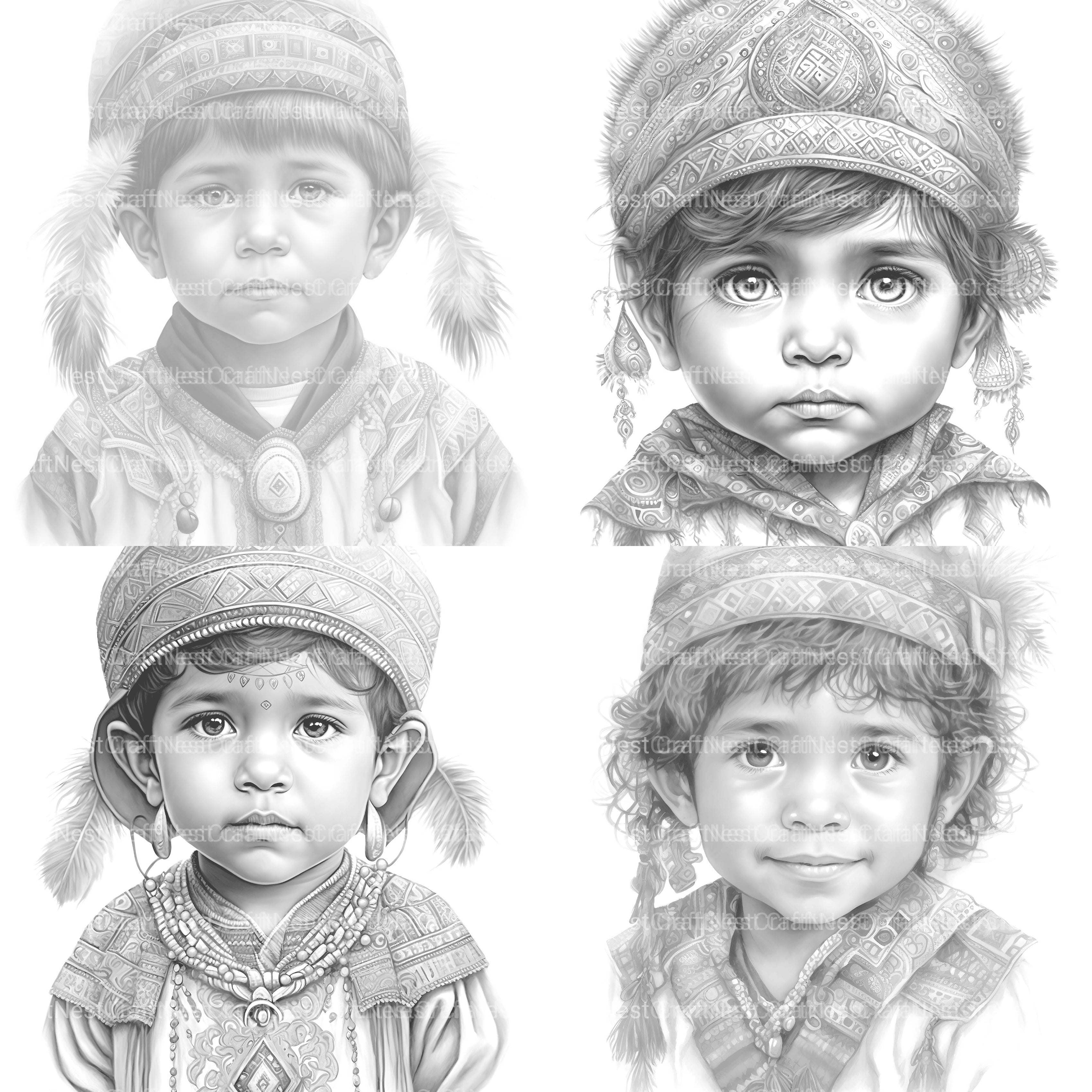 Inca Girl Coloring Book - CraftNest - Digital Crafting and Art