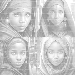 Tuareg Girl Coloring Book - CraftNest - Digital Crafting and Art