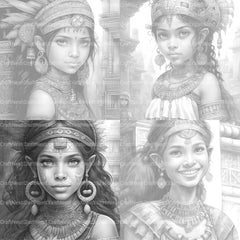 Aztec Woman Coloring Book - CraftNest - Digital Crafting and Art