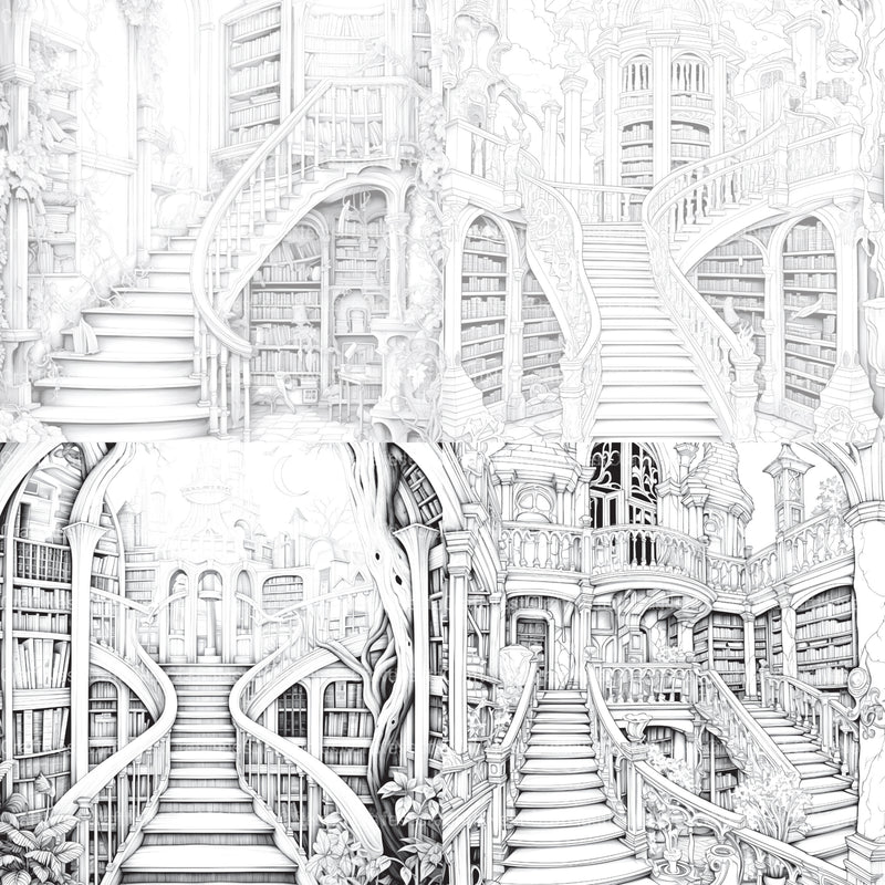 Enchanted Library Coloring Book - CraftNest - Digital Crafting and Art