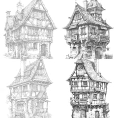 Medieval Tiny House Coloring Book - CraftNest - Digital Crafting and Art