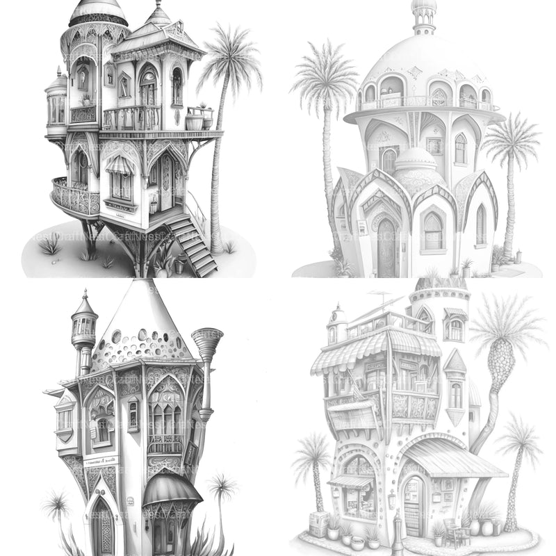 Dubai Tiny House Coloring Book - CraftNest - Digital Crafting and Art