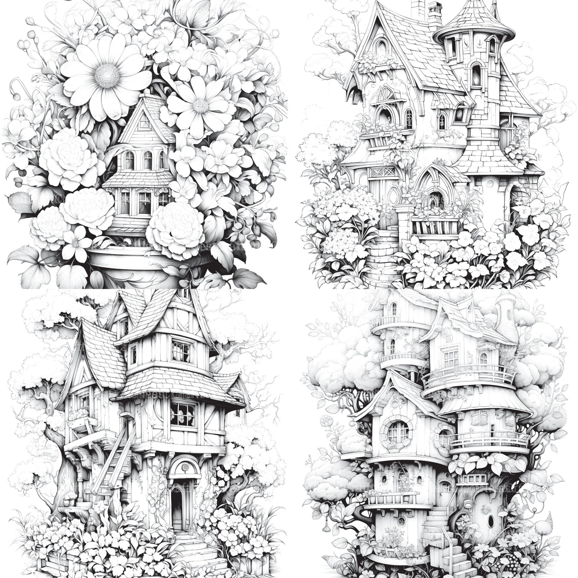 Blooming House Coloring Book - CraftNest - Digital Crafting and Art
