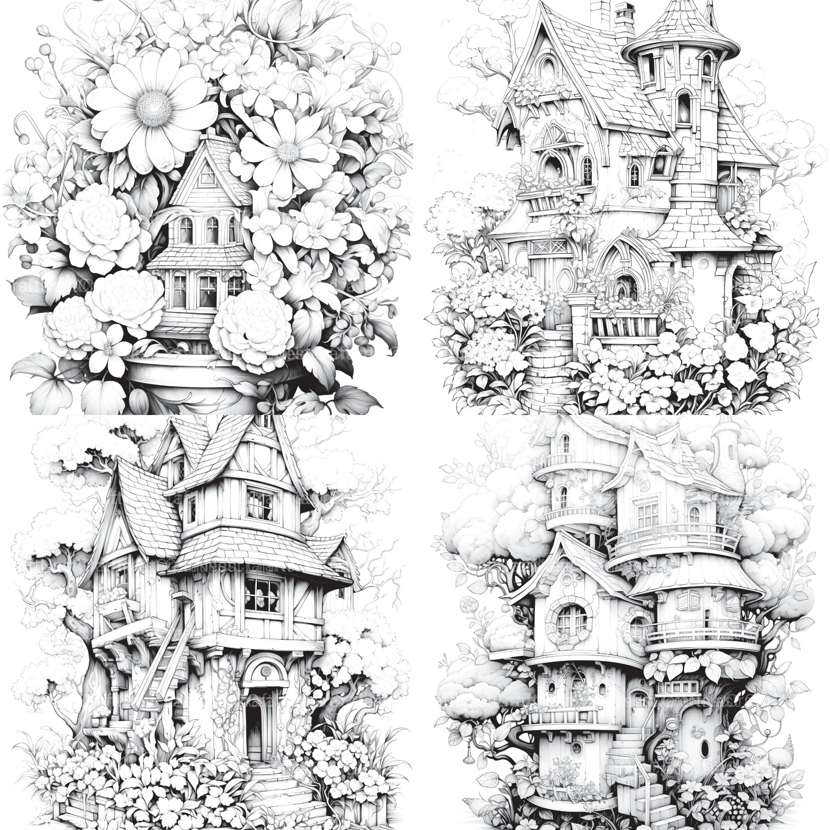 Blooming House Coloring Book - CraftNest - Digital Crafting and Art