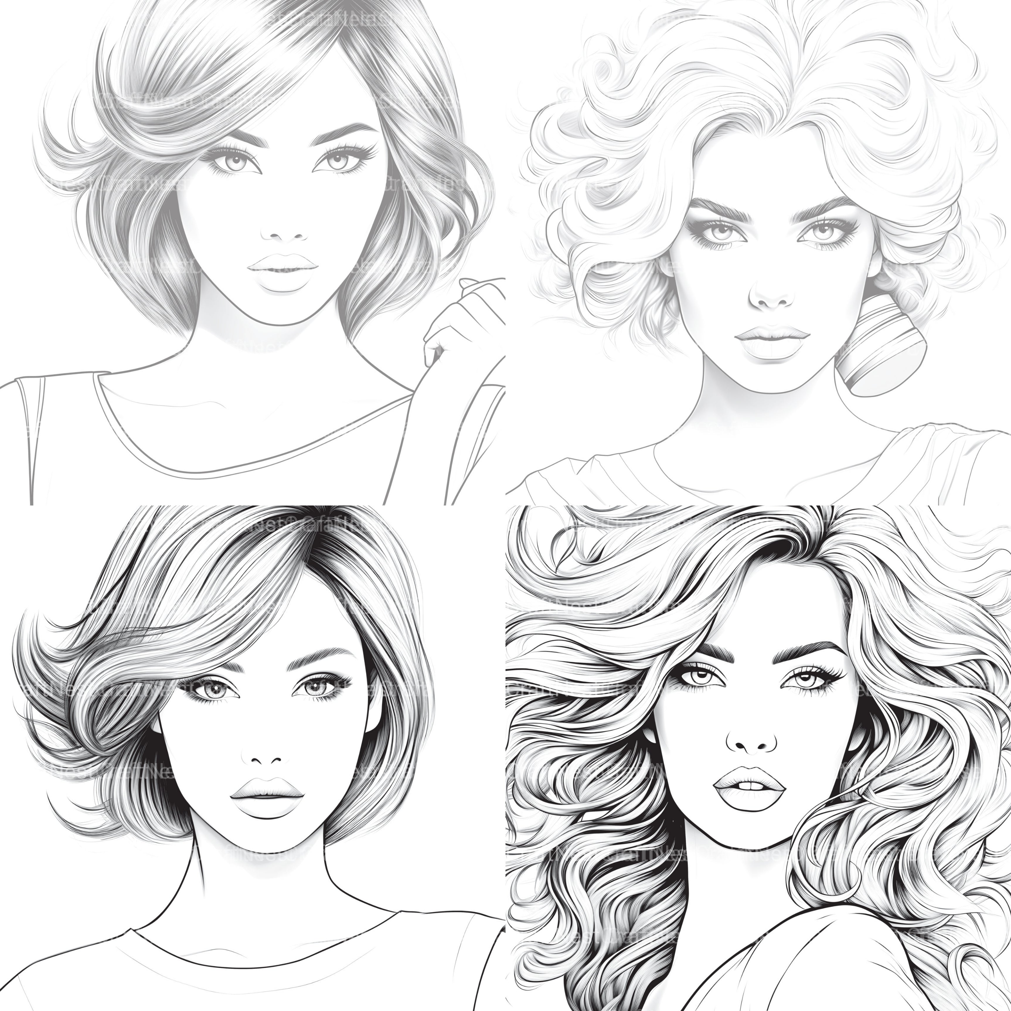 Beautiful Women Coloring Book - CraftNest - Digital Crafting and Art