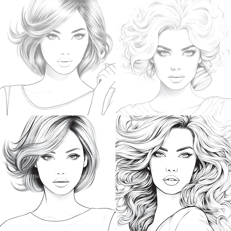 Beautiful Women Coloring Book - CraftNest - Digital Crafting and Art
