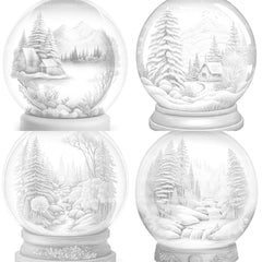 Snow Globe Nature Scene Coloring Book - CraftNest - Digital Crafting and Art