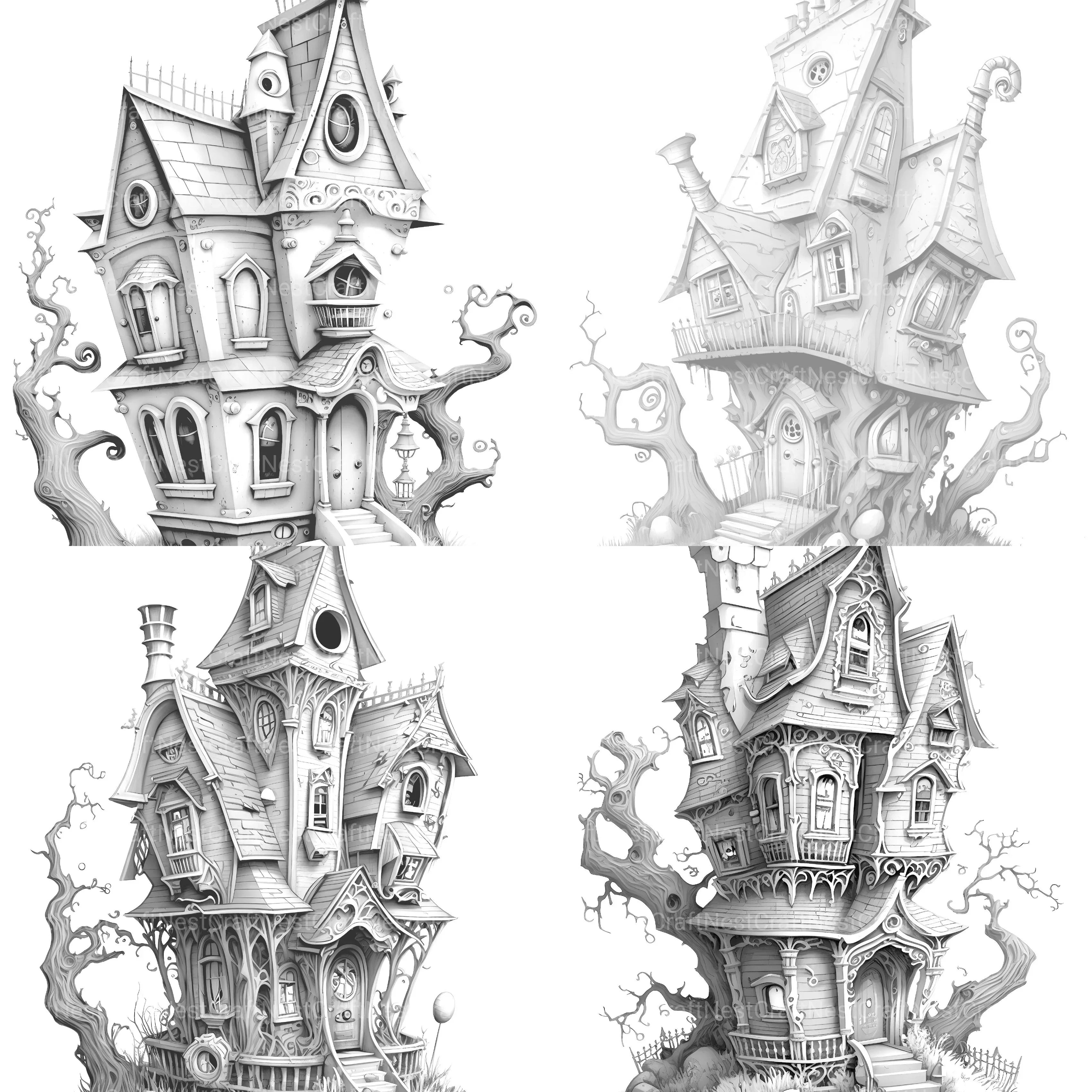 Haunted House Coloring Book - CraftNest - Digital Crafting and Art