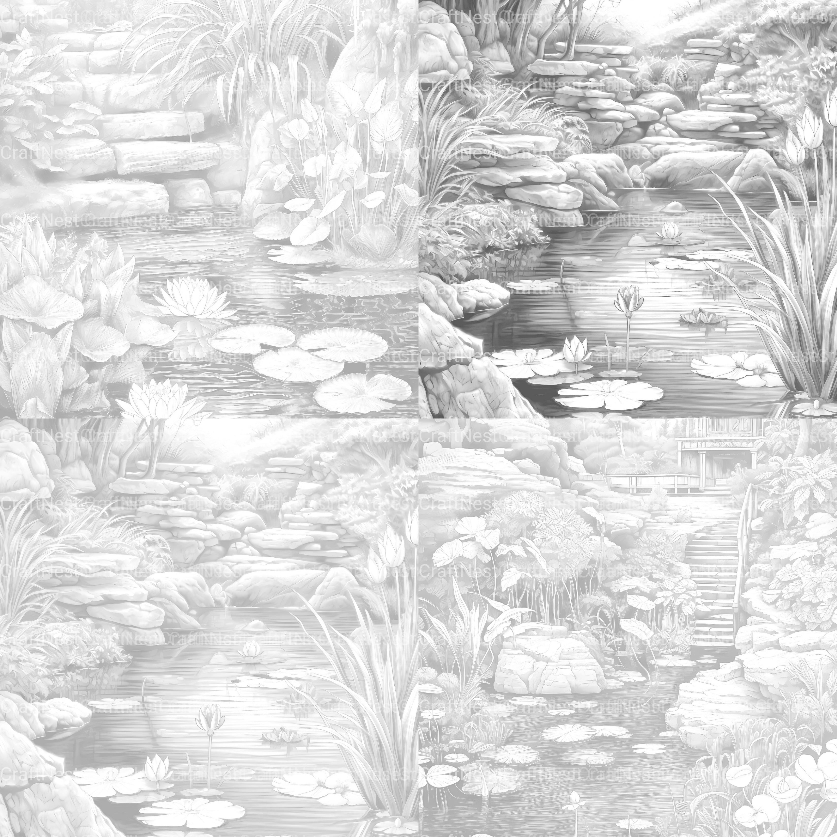 Water Garden Coloring Book - CraftNest - Digital Crafting and Art