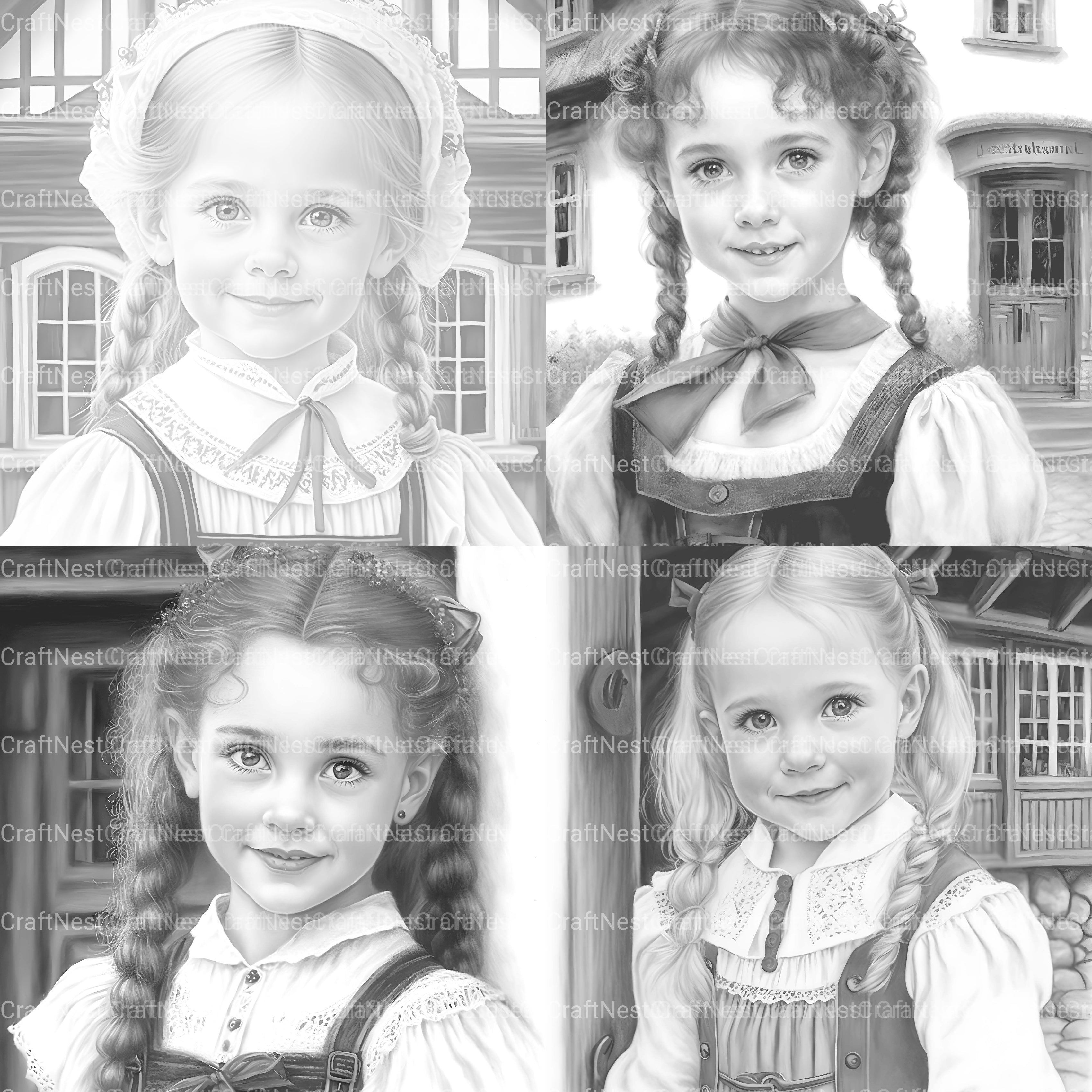 Bavarian Girl Coloring Book - CraftNest - Digital Crafting and Art