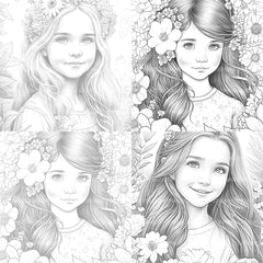 Flower Girl Coloring Book - CraftNest - Digital Crafting and Art