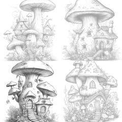 Mushroom House Coloring Book - CraftNest - Digital Crafting and Art