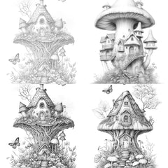 Magical Mushroom House Coloring Book - CraftNest - Digital Crafting and Art