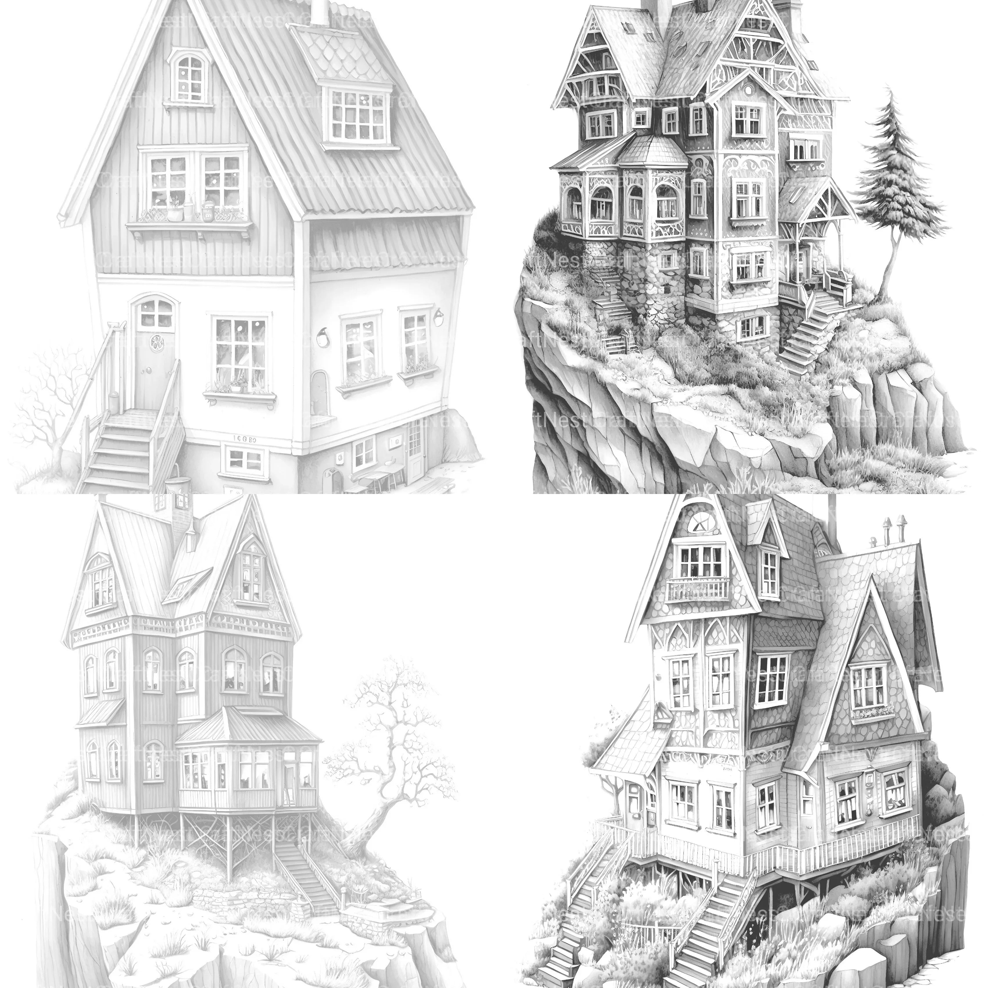 Norwegian Tiny House Coloring Book - CraftNest - Digital Crafting and Art