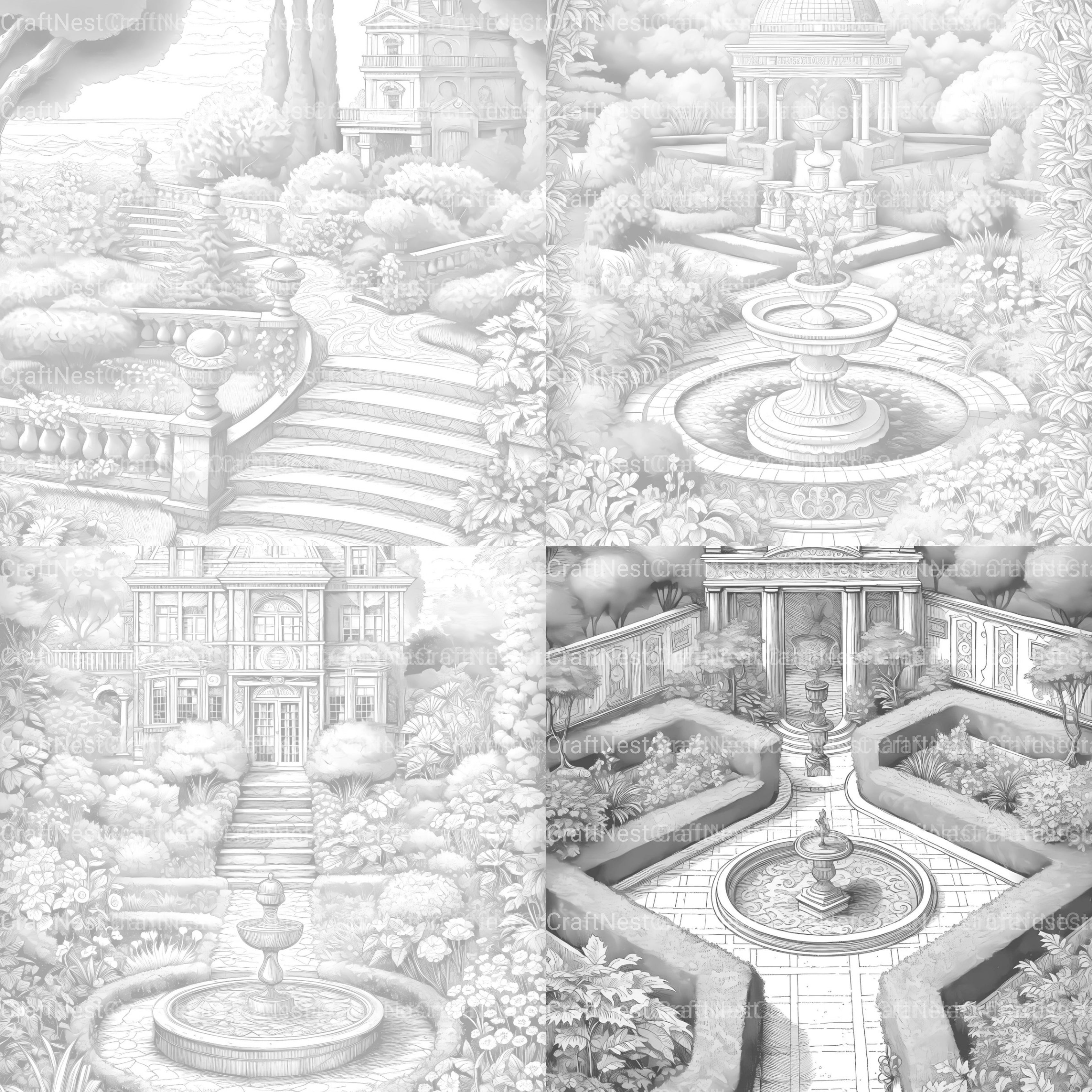 Formal Garden Coloring Book - CraftNest - Digital Crafting and Art