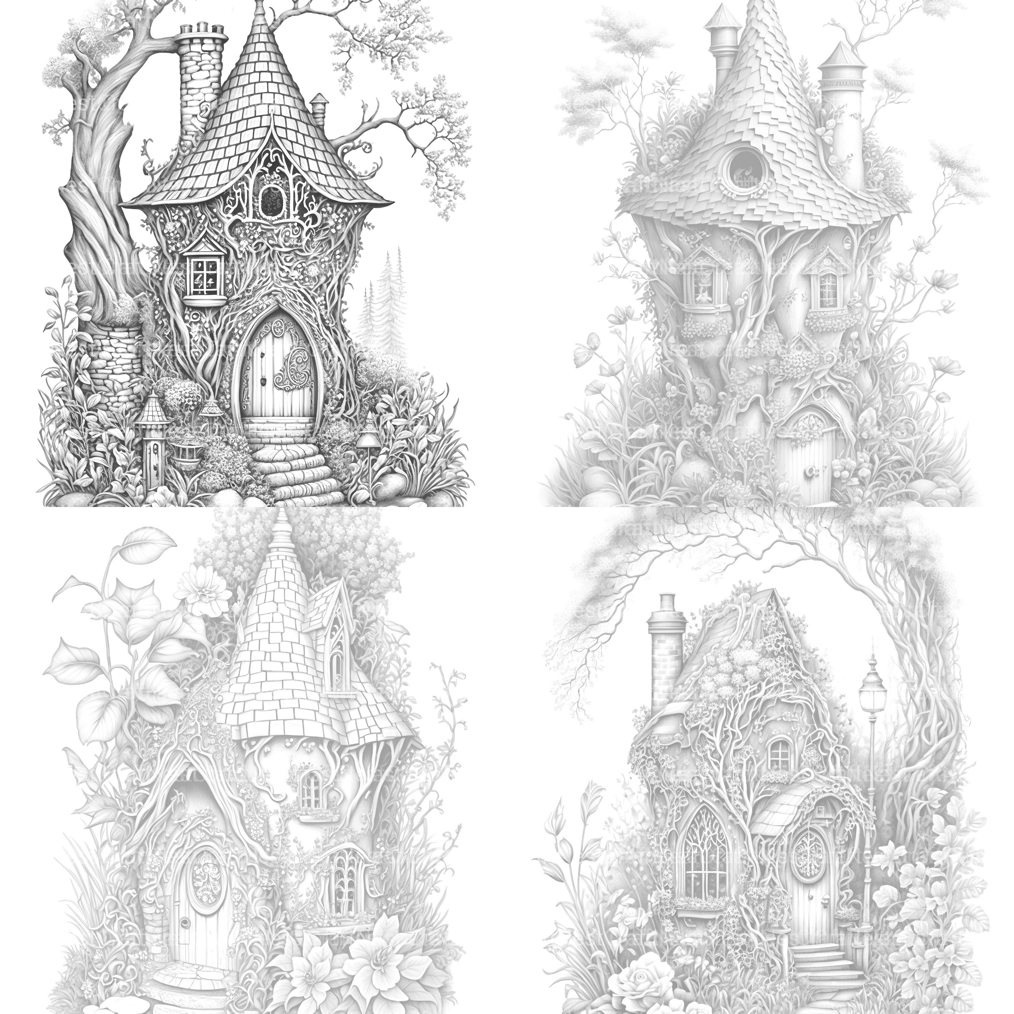 Secret Garden Fairy House Coloring Book - CraftNest - Digital Crafting and Art
