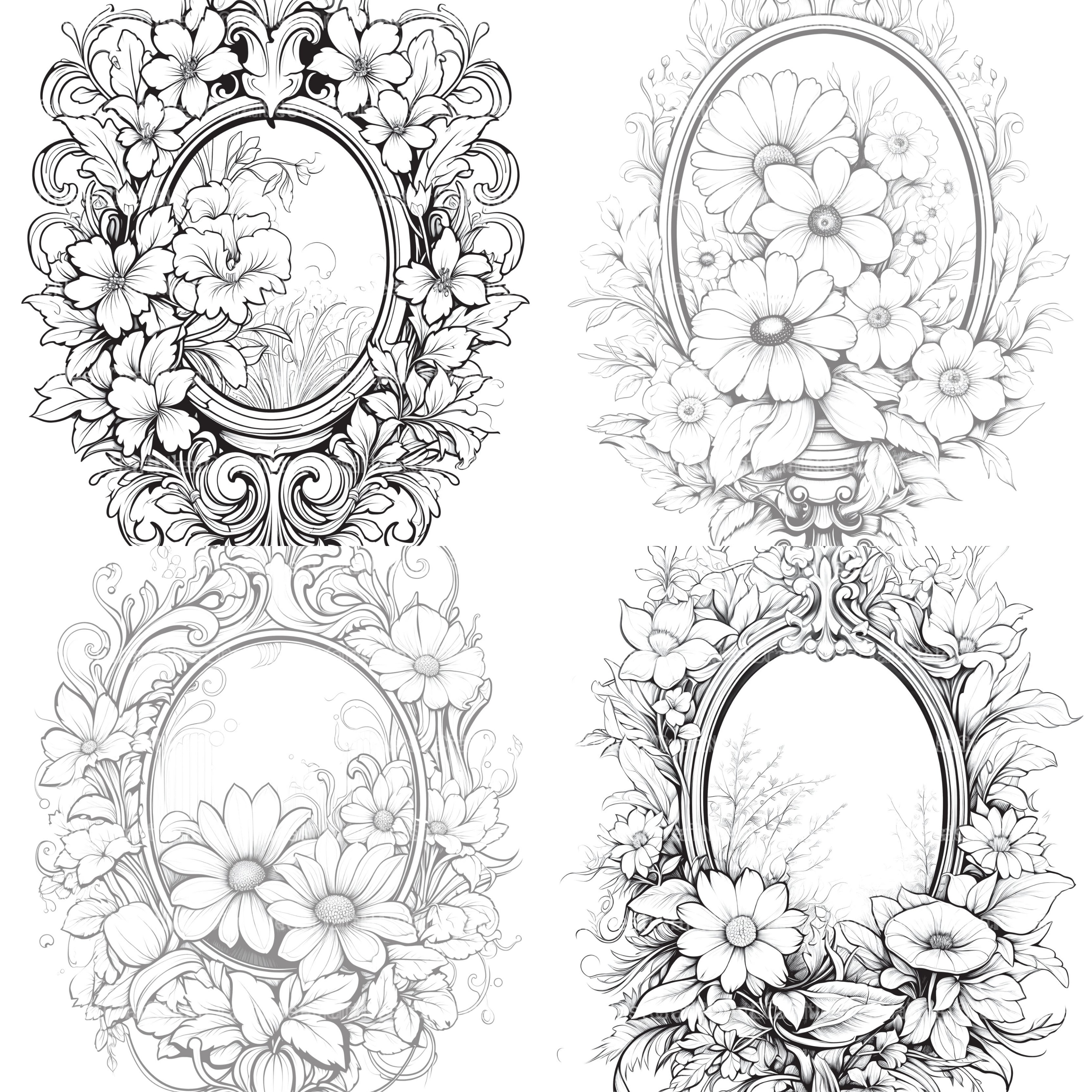 Blooming Mirror Coloring Book - CraftNest - Digital Crafting and Art
