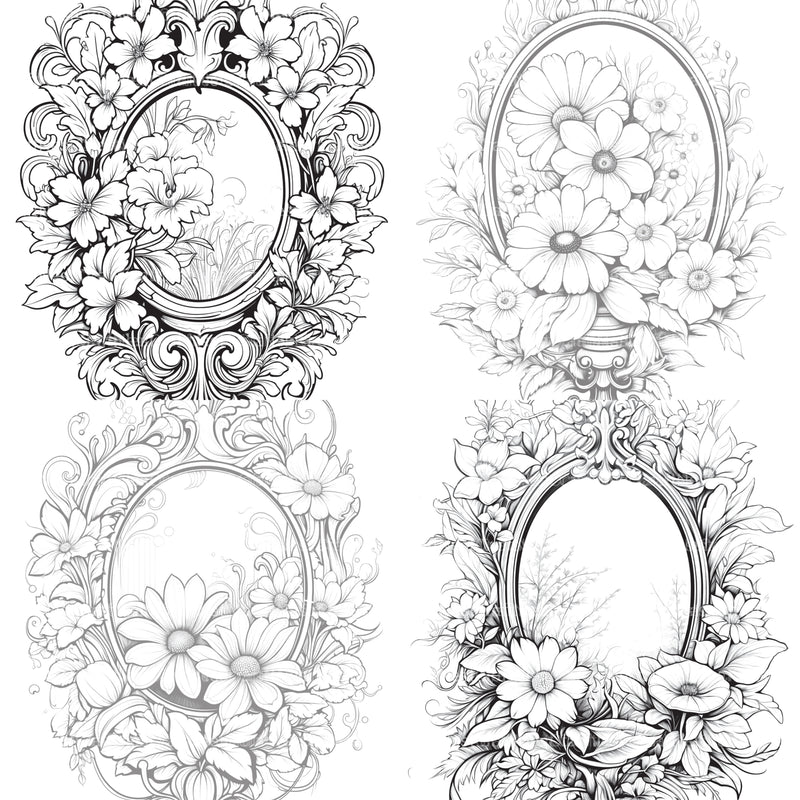 Blooming Mirror Coloring Book - CraftNest - Digital Crafting and Art
